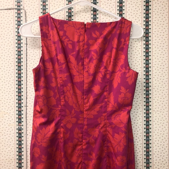 Pink & Orange Floral Petite Sophisticate Business Casual Dress - Picture 7 of 8